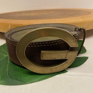 G Guess Leather belt with Bold G Buckle